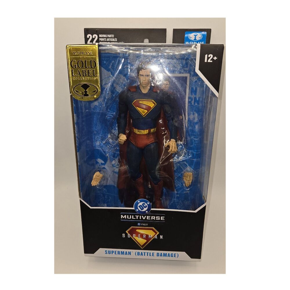 McFarlane Toys DC Multiverse Superman Battle Damage Gold Label 12+ w/ Hands